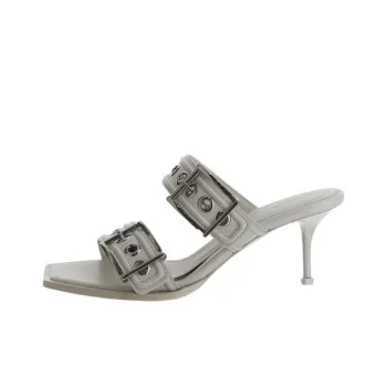 Alexander McQueen Punk Double Buckle Slip On Mules Women's