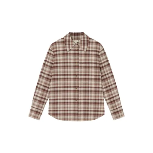 ICICLE Shirts Women's Brown And Gray Plaid