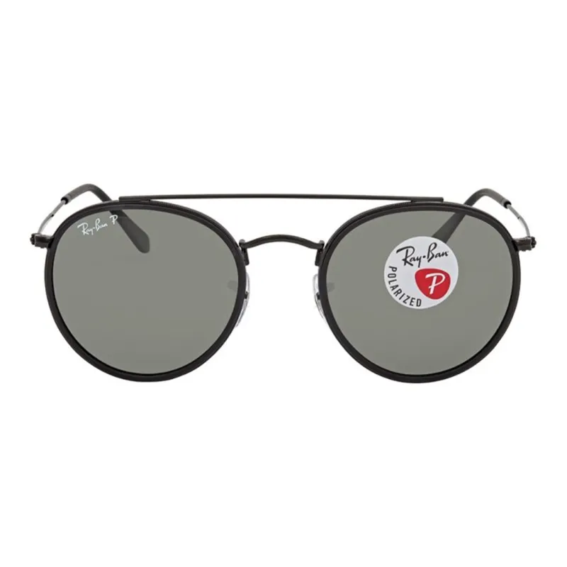 RayBan Metal Round Sunglasses Unisex Black-1