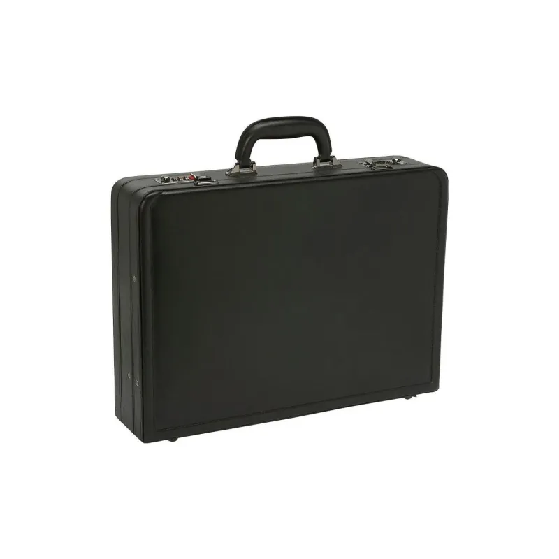 SAMSONITE Cow Leather Briefcase Locking Box Handbag Large Size Men's Black-3