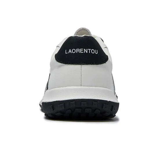 LAORENTOU Durable Lightweight And Breathable Low Top Skateboard Shoes 2cm Women's Beige Black-4