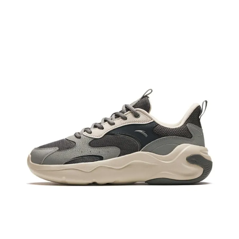 Anta Cushioning Wear-Resistant Low-Top Casual Shoes Men's Gray-0