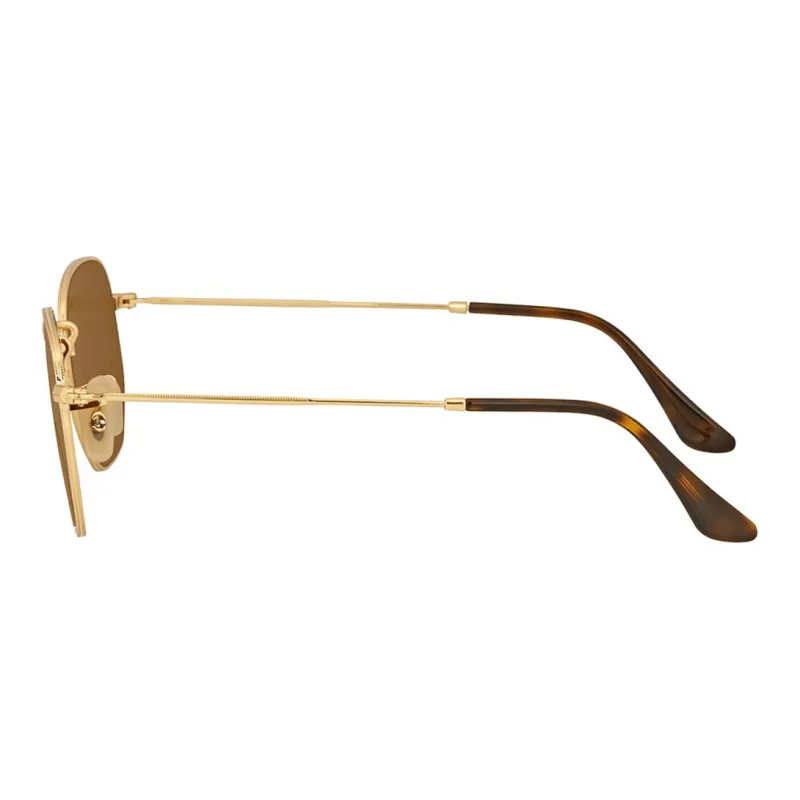 RayBan Metal Irregular Shape Sunglasses Unisex Gold-2