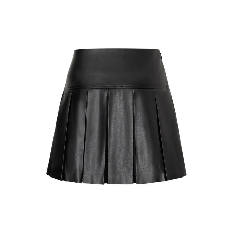 MOCO Leather Short Skirts Women's Black-1