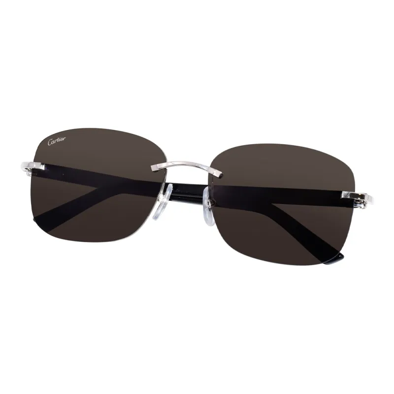 CARTIER Eyewear C Décor Rimless Rectangular-frame Sunglasses-3