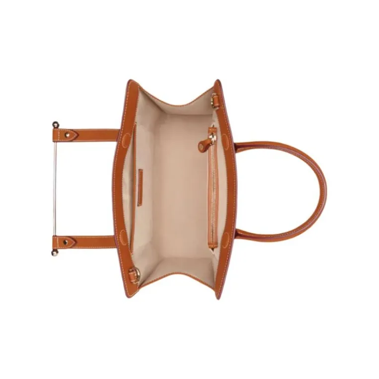 Strathberry Cow Leather Tote Bag Shopping Bag Portable Crossbody Bag Shoulder Bag Large Size Women's Caramel-2