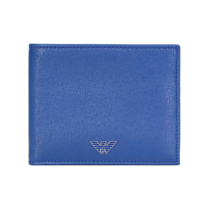 EMPORIO ARMANI Cow Leather Wallet Men's Blue-0