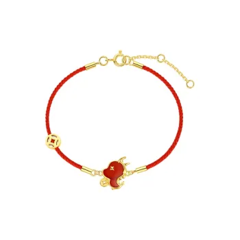 FANCI 18K Gold Set With Red Agate Bracelets Women's