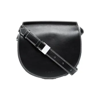 GIVENCHY Calfskin Saddle Bag Shoulder Bag Crossbody Bag Women's Black
