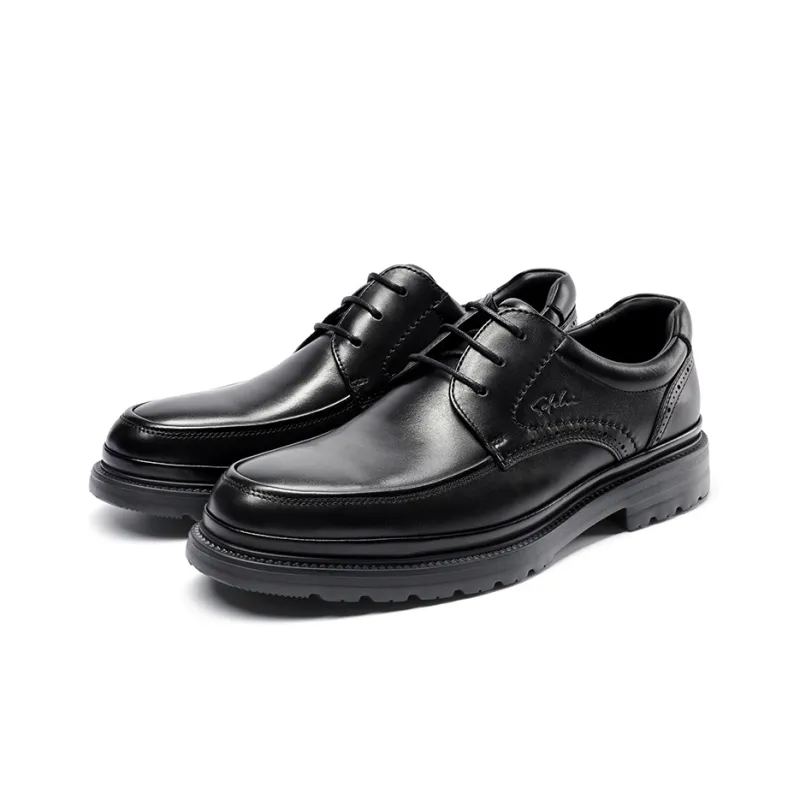 Satchi Business Leather Shoes Men's Black 4CM-2