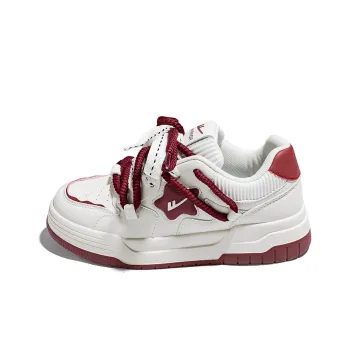 Warrior Low Top Skateboard Shoes Women's Beige Red