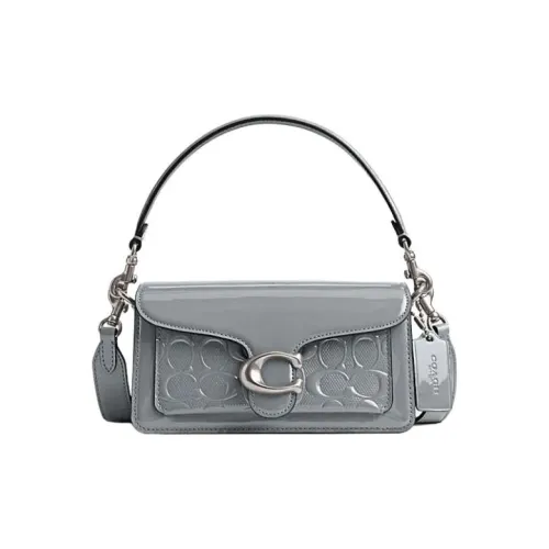 COACH Tabby Cow Leather Handbags Shoulder Bags Small Size Women's Gray Blue