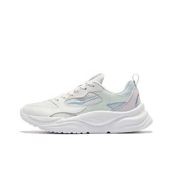 Erke Shocking Shadow 1.0 Anti Slip Wear Resistant Low Top Casual Athletic Shoes Women's Elk White Light Purple Pink