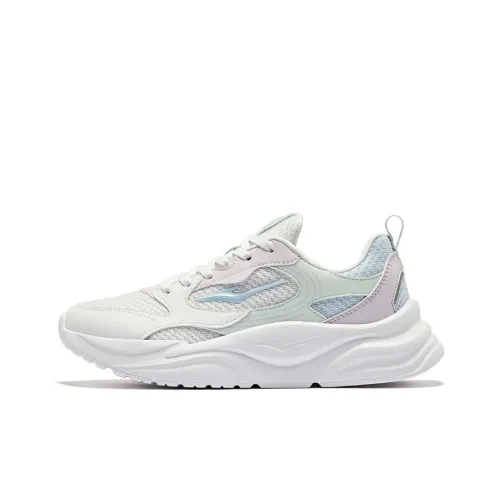 Erke Casual Shoes Women's Low-Top Elk White Light Purple Pink