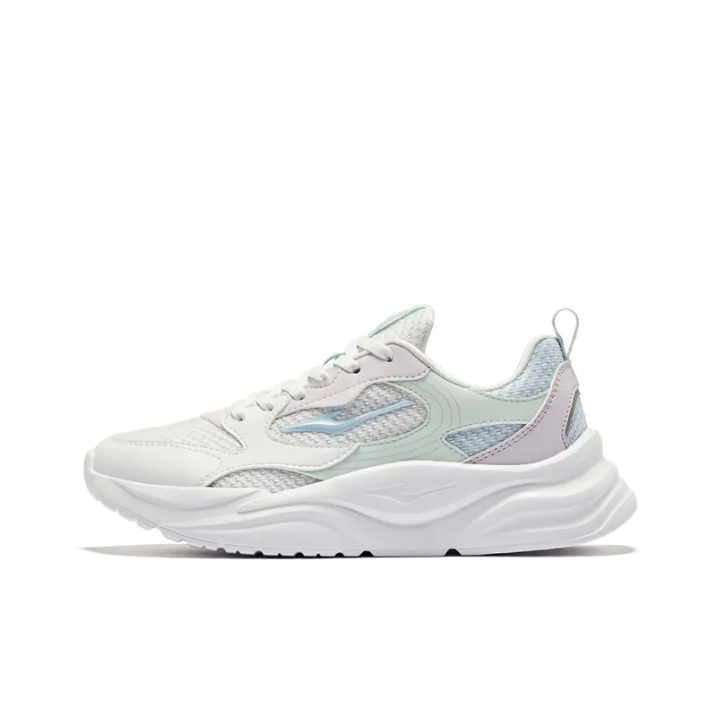 Erke Shocking Shadow 1.0 Anti-Slip Wear-Resistant Low-Top Casual Athletic Shoes Women's Elk White Light Purple Pink-0