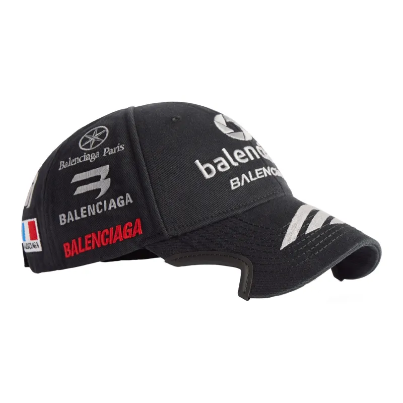 Balenciaga Cotton Baseball Caps Men's Black-1