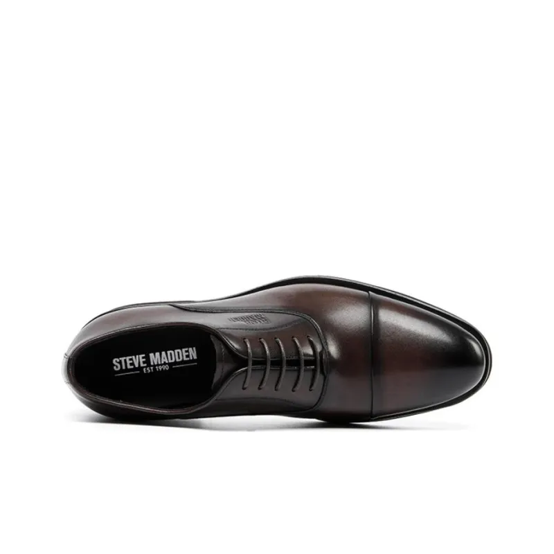 STEVE MADDEN Dress Shoes Men Low Top Black/Dark Coffee-6