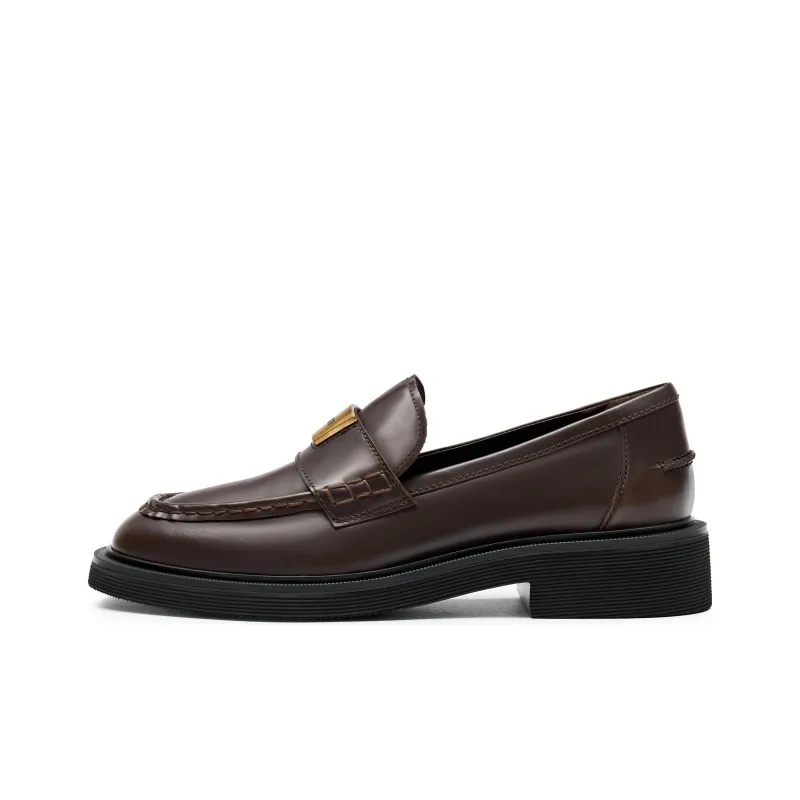 Staccato Small Gold Brick Jazz Loafers 3.5cm Women's-8