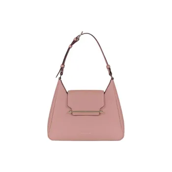 Strathberry Cow Leather Shoulder Bag Crossbody Bag Medium Size Women's Rose Pink