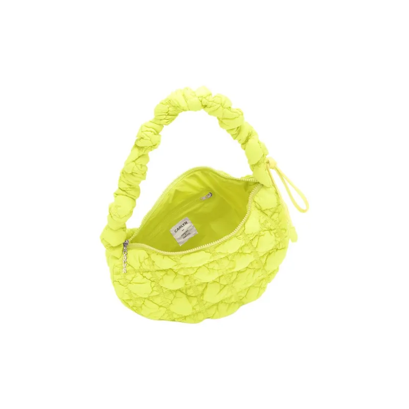 CARLYN Nylon Portable Crossbody Bag, Shoulder Bag Women's Lime Neon Yellow-3