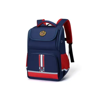 V.NINE Fabric Backpack Backpack Large Size Unisex Cambridge Blue & Red/Pink