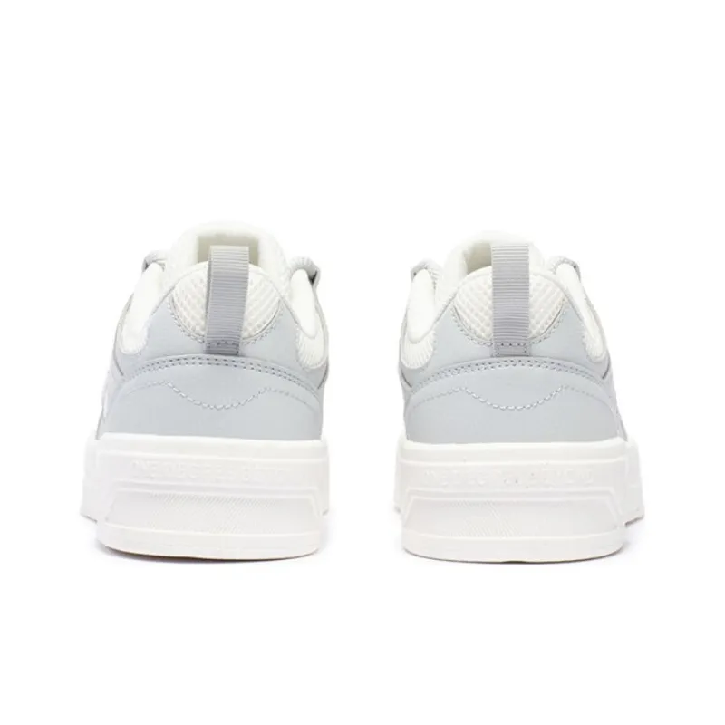 361° Abrasion Resistant Breathable Low Top Skateboard Shoes Women's White Gray-4