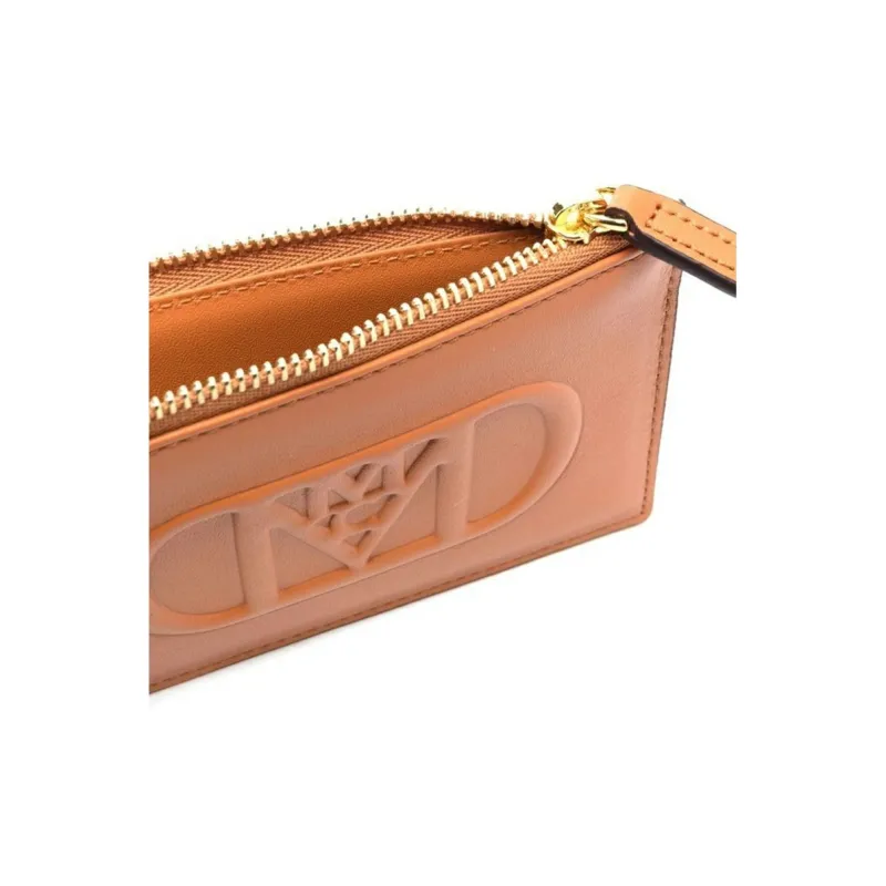 MCM Calfskin Card Holder Card Holder Mini Men's Brown-2