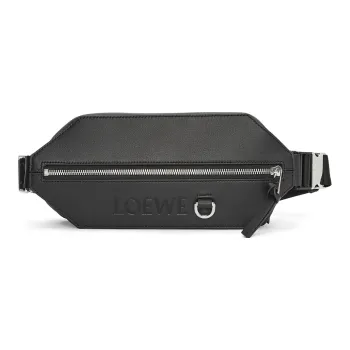 LOEWE Cow Leather Crossbody Bags Fanny Pack Men's Black