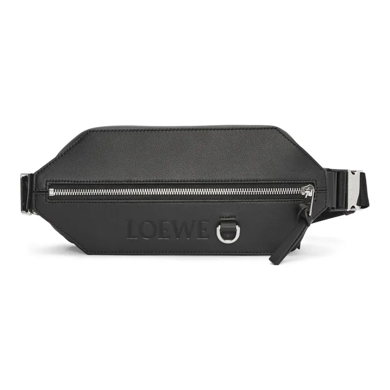 LOEWE Cow Leather Crossbody Bags Fanny Pack Men's Black-0