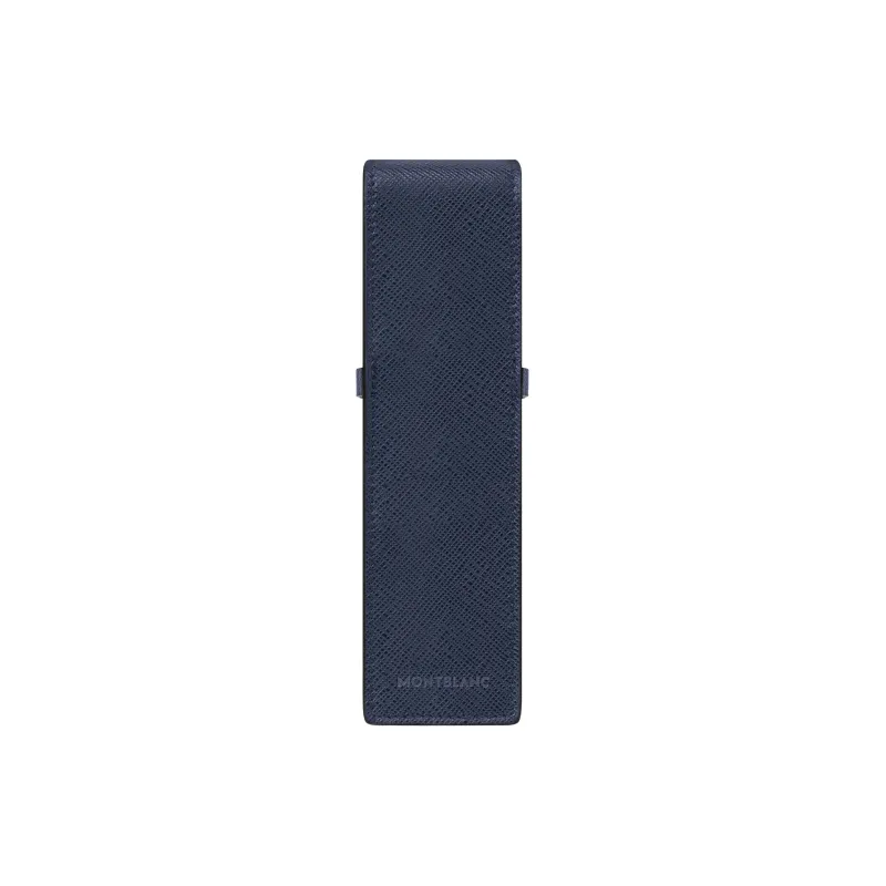 MONTBLANC Cow Leather Pen Pouch Storage Bag Unisex Ink Blue-1