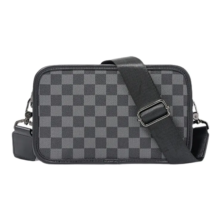 ALNI BITTON PU Crossbody Bag Regular Men's Black Square-0