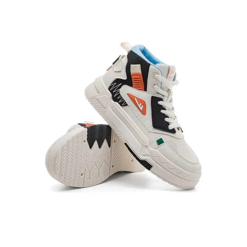 WARRIOR Wing Series Skateboard Shoes Unisex High Top Black, Orange-10