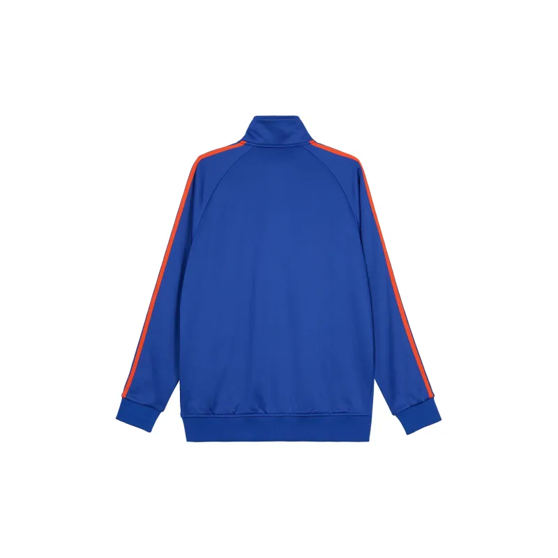 Adidas 3 Stripes Jackets Unisex Blue Base With Orange Stripes-1