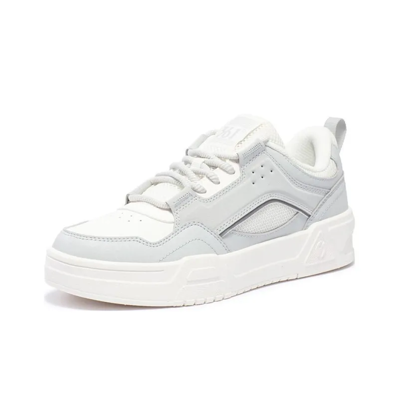 361° Abrasion Resistant Breathable Low Top Skateboard Shoes Women's White Gray-2