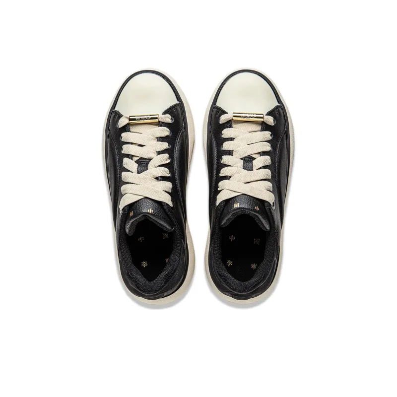 LiNing Yun You C4D Anti Slip Wear Resistant Low Top Casual Shoes Women's Black White-3