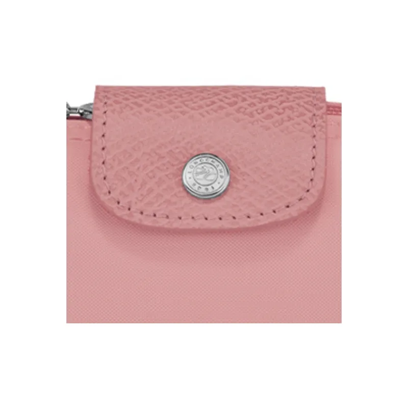 LONGCHAMP Le Pliage Green Cow Leather Trim Clutch Coin Purse Women's Pink-2