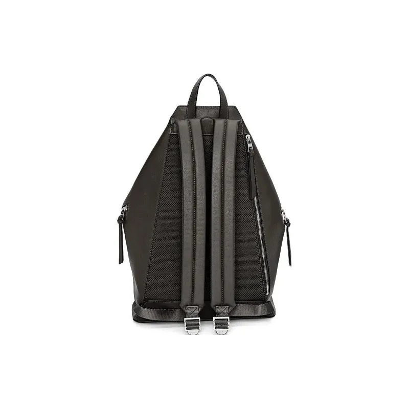LOEWE Cow Leather With Textile Backpack Men's Dark Gray-3