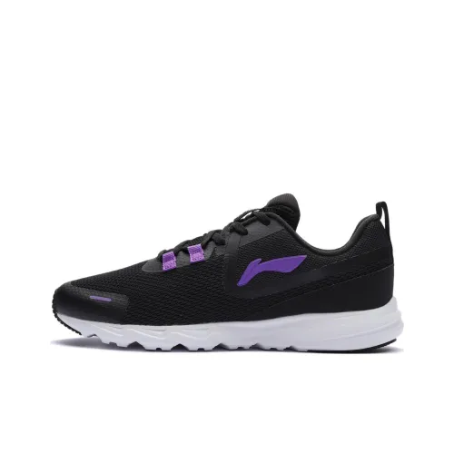 LiNing Sports Life Collection Cushioned Slip-Resistant Low-Top Casual Shoes Women's Black Purple