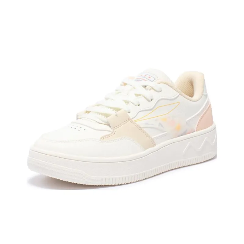 361° Flying Standard Slip Resistant Low Top Skateboard Shoes Women's White Pink-1
