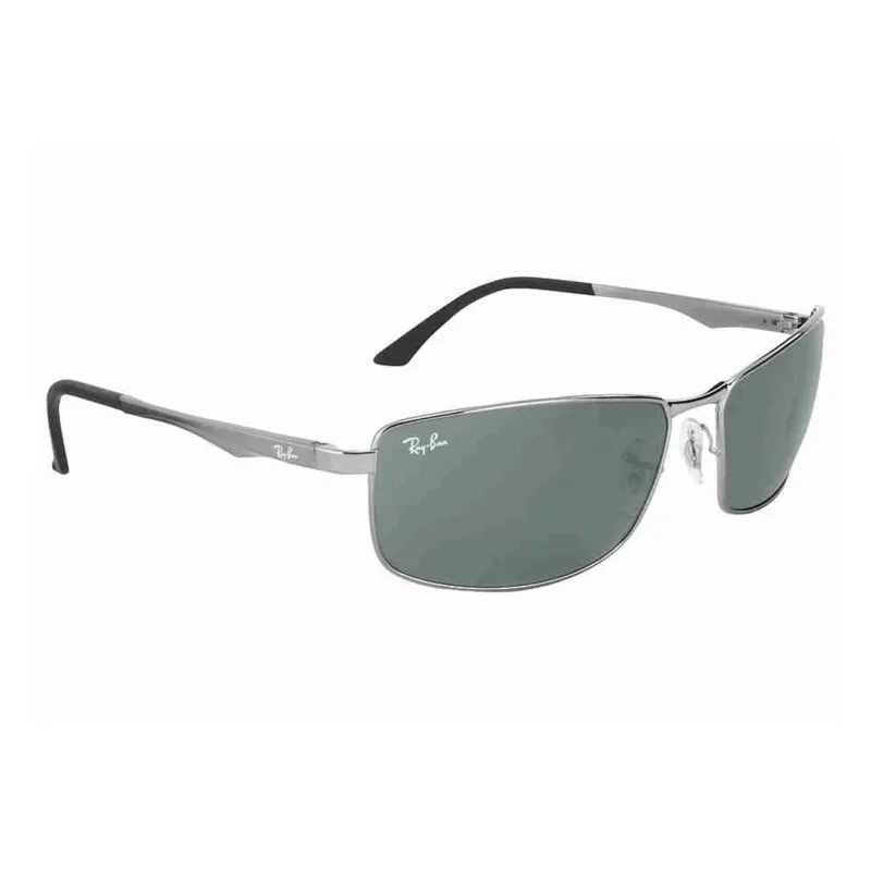RayBan Metal Rectangular Sunglasses Men's Silver-1