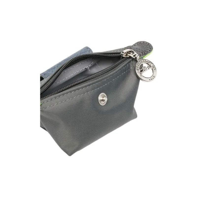 LONGCHAMP Le Pliage Green Canvas With Leather Trim Dumpling Bag Canvas Bag Coin Purse Women's Gray-2