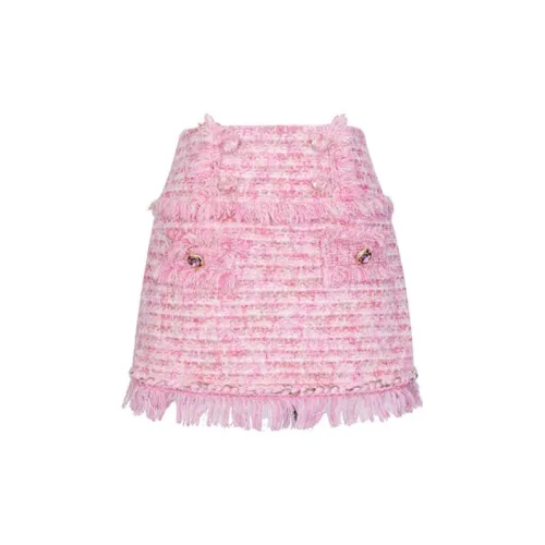 Le Fame Casual Short Skirts Women's Pink Check/Pink Stripe