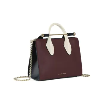 Strathberry Cow Leather Chain Bag Crossbody Bag Shoulder Bag Mini Women's Burgundy Multicolor