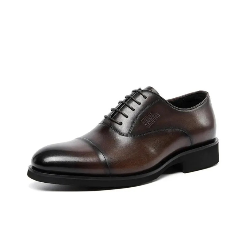 STEVE MADDEN Dress Shoes Men Low Top Black/Dark Coffee-5