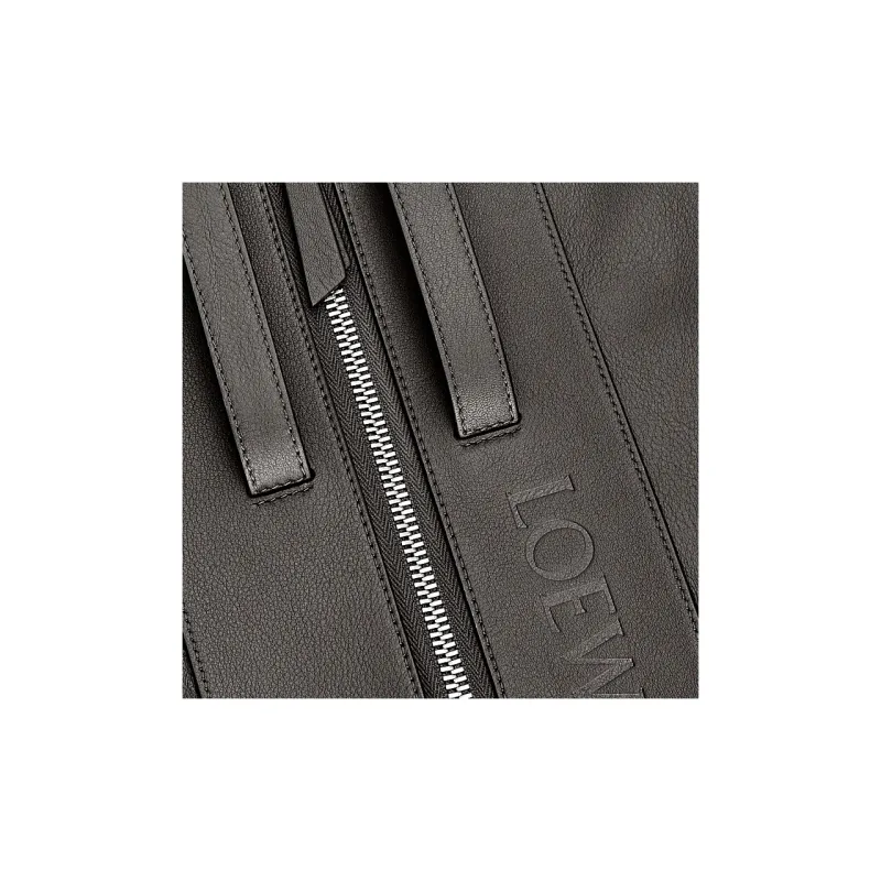 LOEWE Cow Leather With Textile Backpack Men's Dark Gray-4