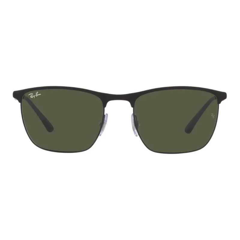 RayBan Metal Square Sunglasses Unisex Black-1