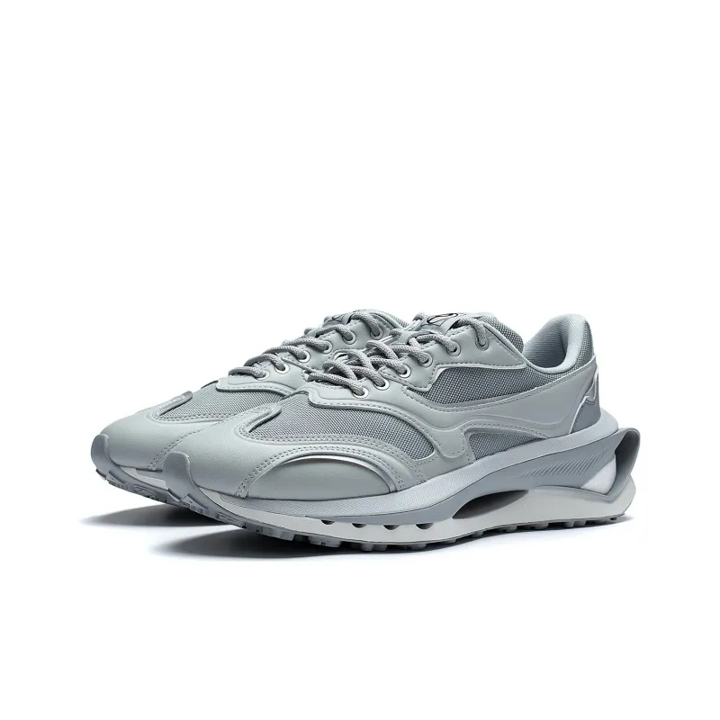 LiNing Anti Slip Wear Resistant Low Top Casual Shoes Men's Silver-2