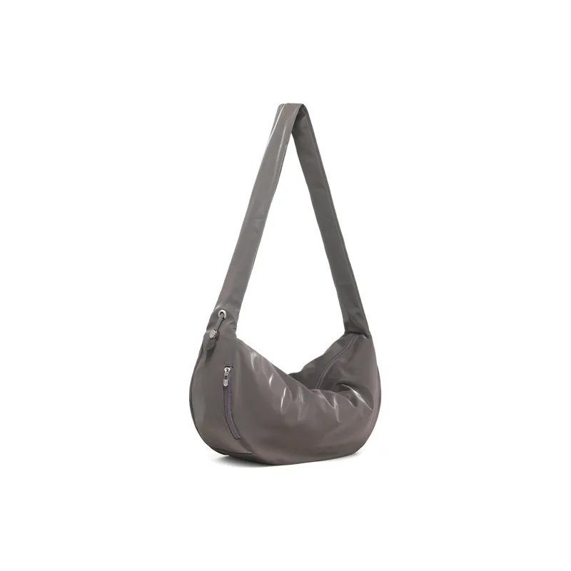 CARLYN Artificial Leather One Shoulder Handbags Large Size Women's Luster Gray-1