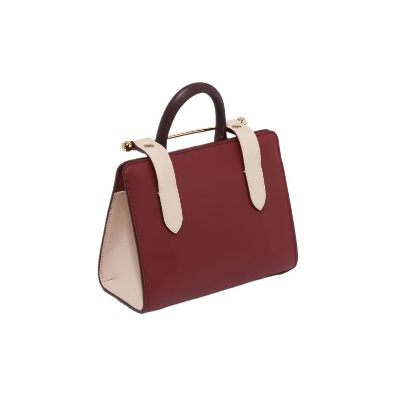 Strathberry Cow Leather Chain Bag Crossbody Bag Shoulder Bag Mini Women's Deep Red Multicolor-1