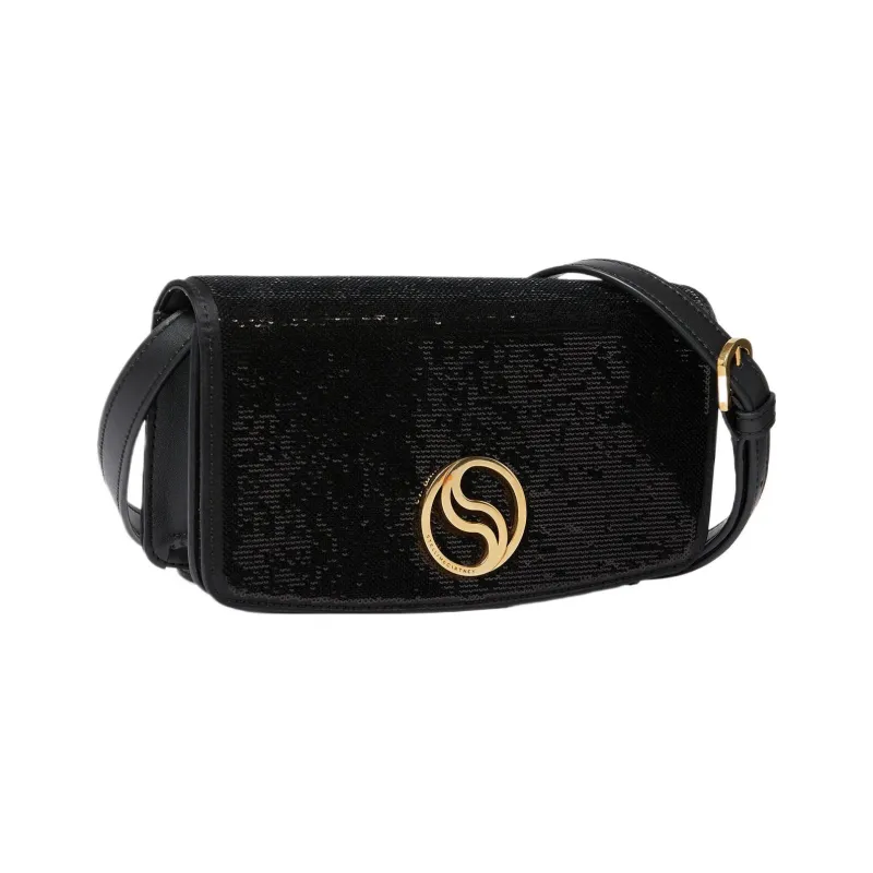 Stella McCartney S-Wave Recycled Polyester Wallet Mini Women's Black-1